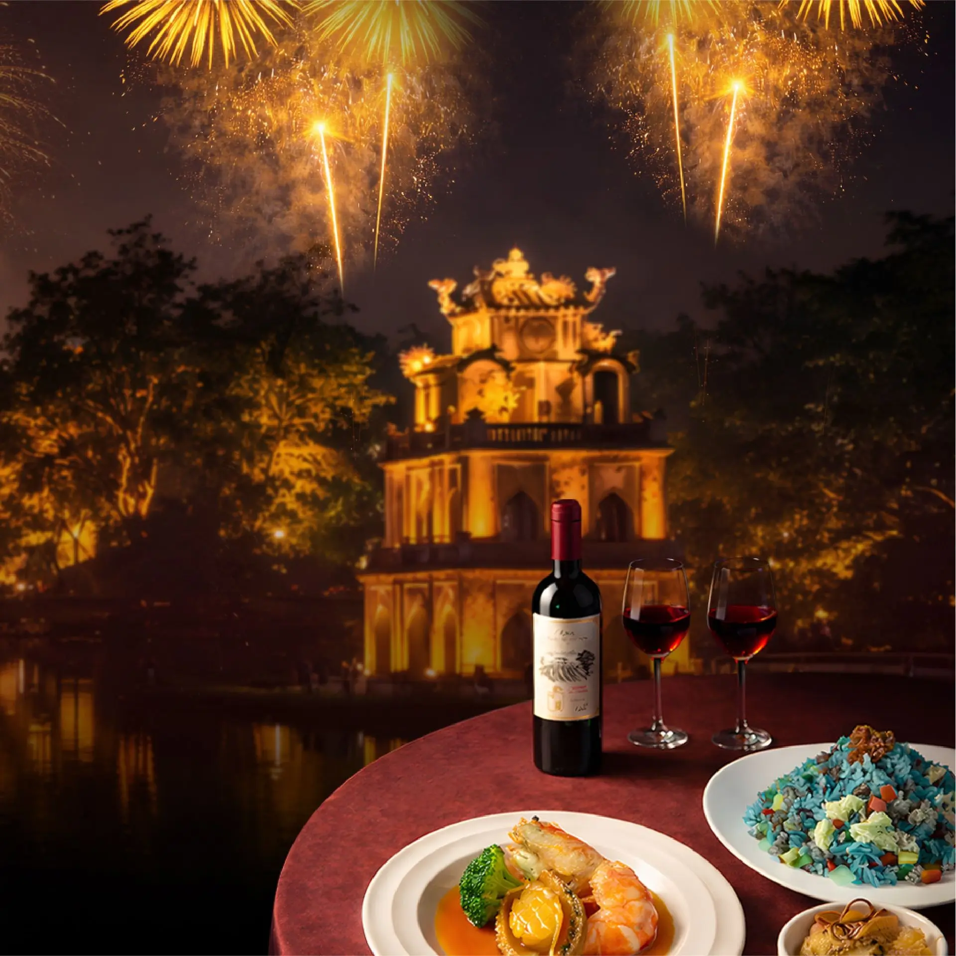 Nhà hàng nào có thể vừa thưởng thức món ăn ngon vừa ngắm được pháo hoa? 